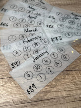Load image into Gallery viewer, 12 Month Savings Challenge Envelopes